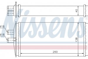 Nissens Εναλλάκτης θερμότητας, Θέρμανση Εσωτερικού Χώρου - 73655