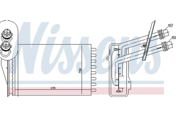 Nissens Εναλλάκτης θερμότητας, Θέρμανση Εσωτερικού Χώρου - 73850