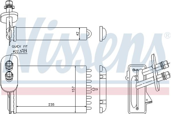Nissens Εναλλάκτης θερμότητας, Θέρμανση Εσωτερικού Χώρου - 73921