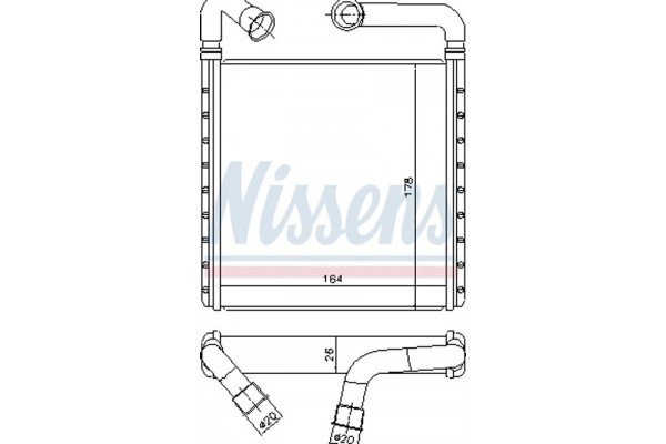 Nissens Εναλλάκτης θερμότητας, Θέρμανση Εσωτερικού Χώρου - 73943