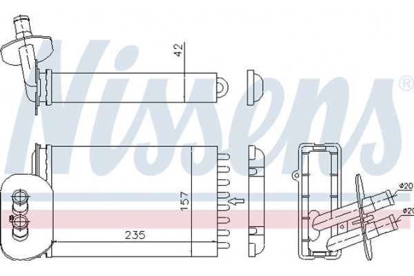 Nissens Εναλλάκτης θερμότητας, Θέρμανση Εσωτερικού Χώρου - 73977