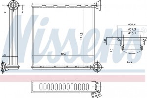 Nissens Εναλλάκτης θερμότητας, Θέρμανση Εσωτερικού Χώρου - 73980