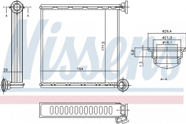 Nissens Εναλλάκτης θερμότητας, Θέρμανση Εσωτερικού Χώρου - 73980