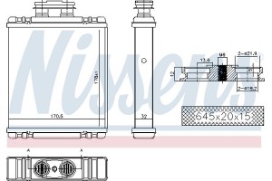 Nissens Εναλλάκτης θερμότητας, Θέρμανση Εσωτερικού Χώρου - 73997