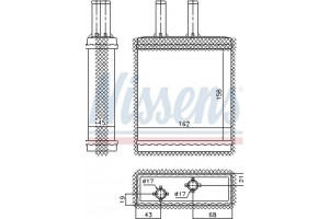 Nissens Εναλλάκτης θερμότητας, Θέρμανση Εσωτερικού Χώρου - 77505