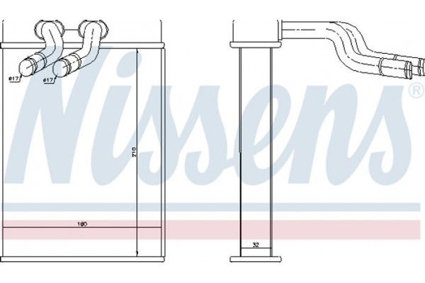 Nissens Εναλλάκτης θερμότητας, Θέρμανση Εσωτερικού Χώρου - 77610