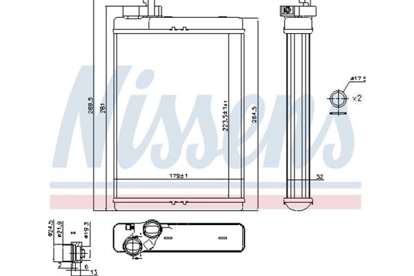 Nissens Εναλλάκτης θερμότητας, Θέρμανση Εσωτερικού Χώρου - 70231