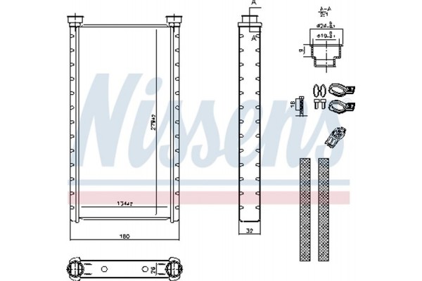 Nissens Εναλλάκτης θερμότητας, Θέρμανση Εσωτερικού Χώρου - 70235