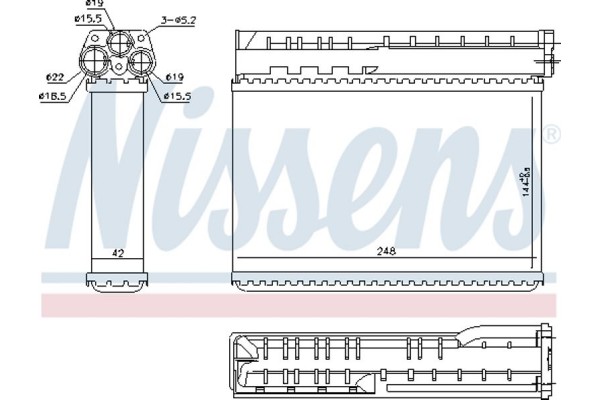 Nissens Εναλλάκτης θερμότητας, Θέρμανση Εσωτερικού Χώρου - 70512