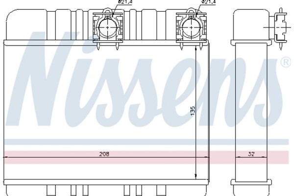 Nissens Εναλλάκτης θερμότητας, Θέρμανση Εσωτερικού Χώρου - 70514