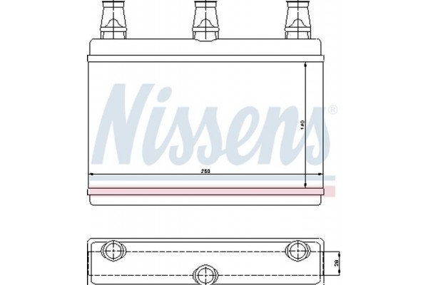 Nissens Εναλλάκτης θερμότητας, Θέρμανση Εσωτερικού Χώρου - 70522