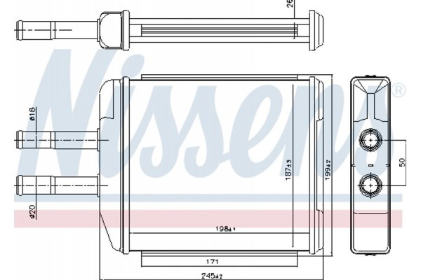 Nissens Εναλλάκτης θερμότητας, Θέρμανση Εσωτερικού Χώρου - 707072