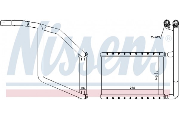 Nissens Εναλλάκτης θερμότητας, Θέρμανση Εσωτερικού Χώρου - 707078