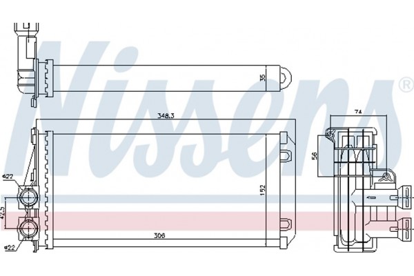 Nissens Εναλλάκτης θερμότητας, Θέρμανση Εσωτερικού Χώρου - 707083