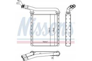 Nissens Εναλλάκτης θερμότητας, Θέρμανση Εσωτερικού Χώρου - 707090