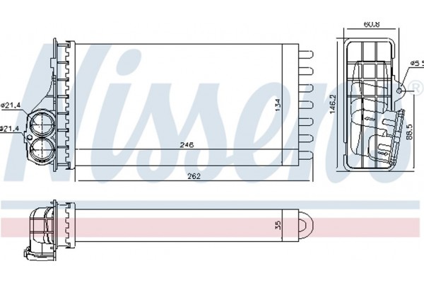 Nissens Εναλλάκτης θερμότητας, Θέρμανση Εσωτερικού Χώρου - 707091