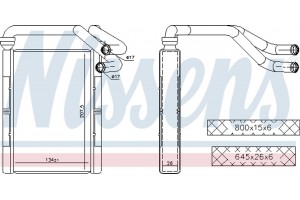 Nissens Εναλλάκτης θερμότητας, Θέρμανση Εσωτερικού Χώρου - 707093