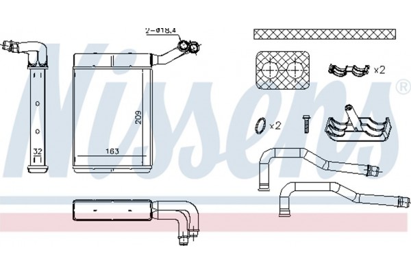 Nissens Εναλλάκτης θερμότητας, Θέρμανση Εσωτερικού Χώρου - 707095