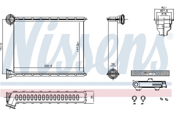 Nissens Εναλλάκτης θερμότητας, Θέρμανση Εσωτερικού Χώρου - 707199