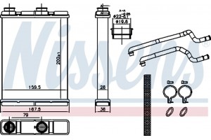 Nissens Εναλλάκτης θερμότητας, Θέρμανση Εσωτερικού Χώρου - 707202