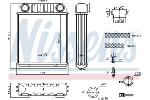 Nissens Εναλλάκτης θερμότητας, Θέρμανση Εσωτερικού Χώρου - 707216