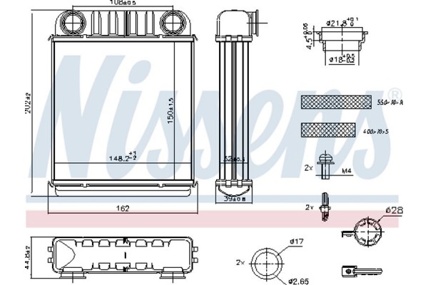 Nissens Εναλλάκτης θερμότητας, Θέρμανση Εσωτερικού Χώρου - 707216