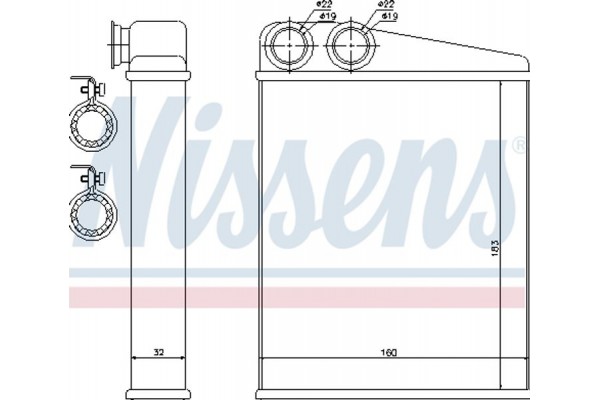 Nissens Εναλλάκτης θερμότητας, Θέρμανση Εσωτερικού Χώρου - 70807