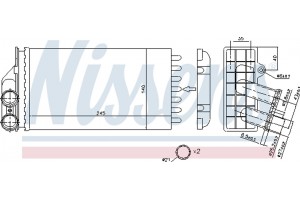 Nissens Εναλλάκτης θερμότητας, Θέρμανση Εσωτερικού Χώρου - 71157