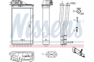 Nissens Εναλλάκτης θερμότητας, Θέρμανση Εσωτερικού Χώρου - 71161