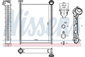 Nissens Εναλλάκτης θερμότητας, Θέρμανση Εσωτερικού Χώρου - 71162