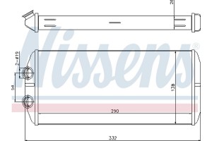 Nissens Εναλλάκτης θερμότητας, Θέρμανση Εσωτερικού Χώρου - 71164
