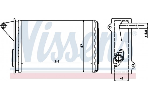 Nissens Εναλλάκτης θερμότητας, Θέρμανση Εσωτερικού Χώρου - 71429