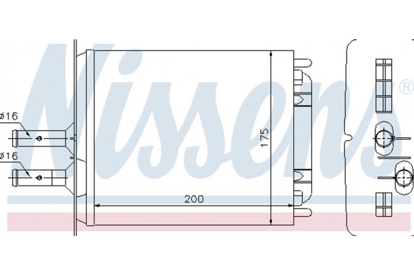 Nissens Εναλλάκτης θερμότητας, Θέρμανση Εσωτερικού Χώρου - 71439