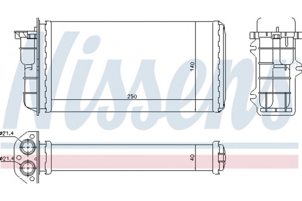 Nissens Εναλλάκτης θερμότητας, Θέρμανση Εσωτερικού Χώρου - 71441