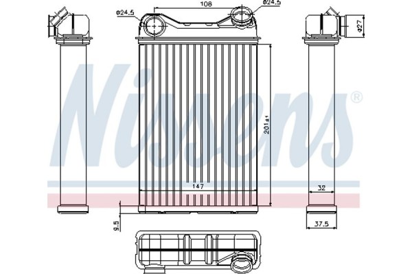 Nissens Εναλλάκτης θερμότητας, Θέρμανση Εσωτερικού Χώρου - 71445