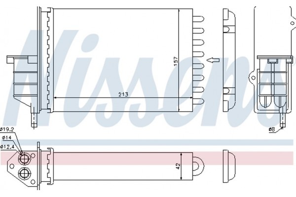 Nissens Εναλλάκτης θερμότητας, Θέρμανση Εσωτερικού Χώρου - 71450