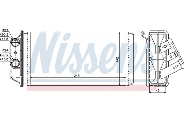 Nissens Εναλλάκτης θερμότητας, Θέρμανση Εσωτερικού Χώρου - 71454