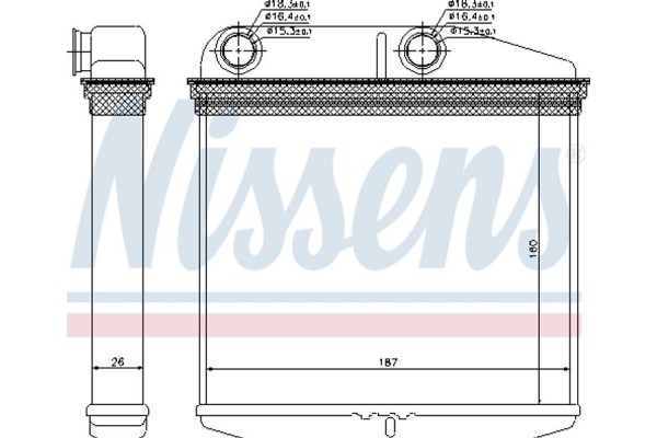 Nissens Εναλλάκτης θερμότητας, Θέρμανση Εσωτερικού Χώρου - 71456