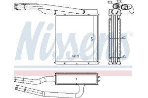 Nissens Εναλλάκτης θερμότητας, Θέρμανση Εσωτερικού Χώρου - 71746