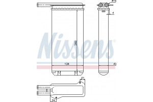 Nissens Εναλλάκτης θερμότητας, Θέρμανση Εσωτερικού Χώρου - 71755