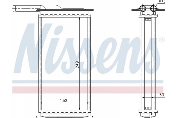 Nissens Εναλλάκτης θερμότητας, Θέρμανση Εσωτερικού Χώρου - 71761