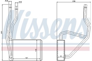 Nissens Εναλλάκτης θερμότητας, Θέρμανση Εσωτερικού Χώρου - 71765