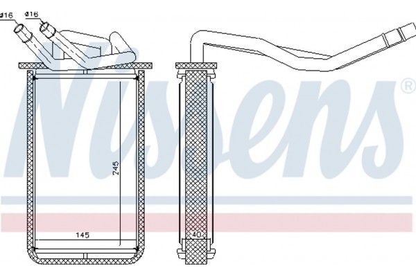 Nissens Εναλλάκτης θερμότητας, Θέρμανση Εσωτερικού Χώρου - 71768