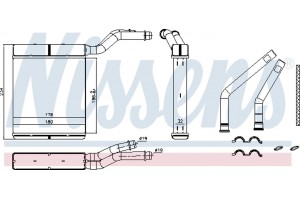 Nissens Εναλλάκτης θερμότητας, Θέρμανση Εσωτερικού Χώρου - 71770