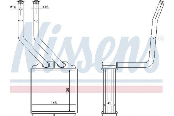 Nissens Εναλλάκτης θερμότητας, Θέρμανση Εσωτερικού Χώρου - 71776
