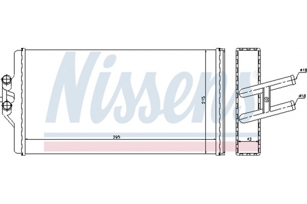 Nissens Εναλλάκτης θερμότητας, Θέρμανση Εσωτερικού Χώρου - 72005