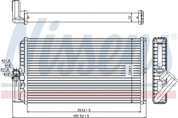 Nissens Εναλλάκτης θερμότητας, Θέρμανση Εσωτερικού Χώρου - 72034