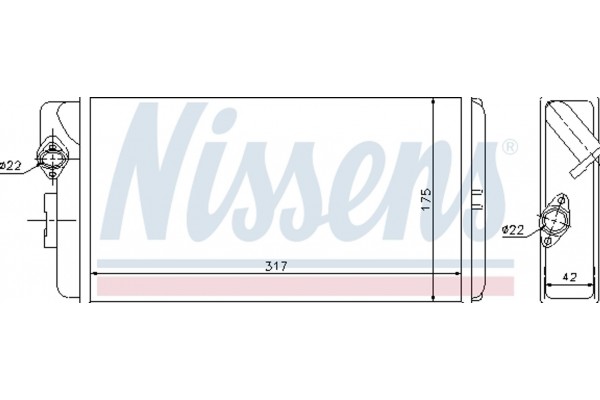 Nissens Εναλλάκτης θερμότητας, Θέρμανση Εσωτερικού Χώρου - 72035