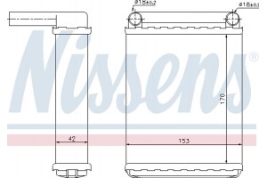 Nissens Εναλλάκτης θερμότητας, Θέρμανση Εσωτερικού Χώρου - 72038