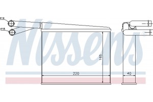 Nissens Εναλλάκτης θερμότητας, Θέρμανση Εσωτερικού Χώρου - 72043
